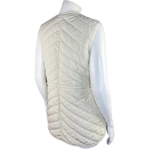 Isaac Mizrahi Live! Clubhouse Quilted Snap Front Vest Drawstring Light Sand XXS - Picture 9 of 14